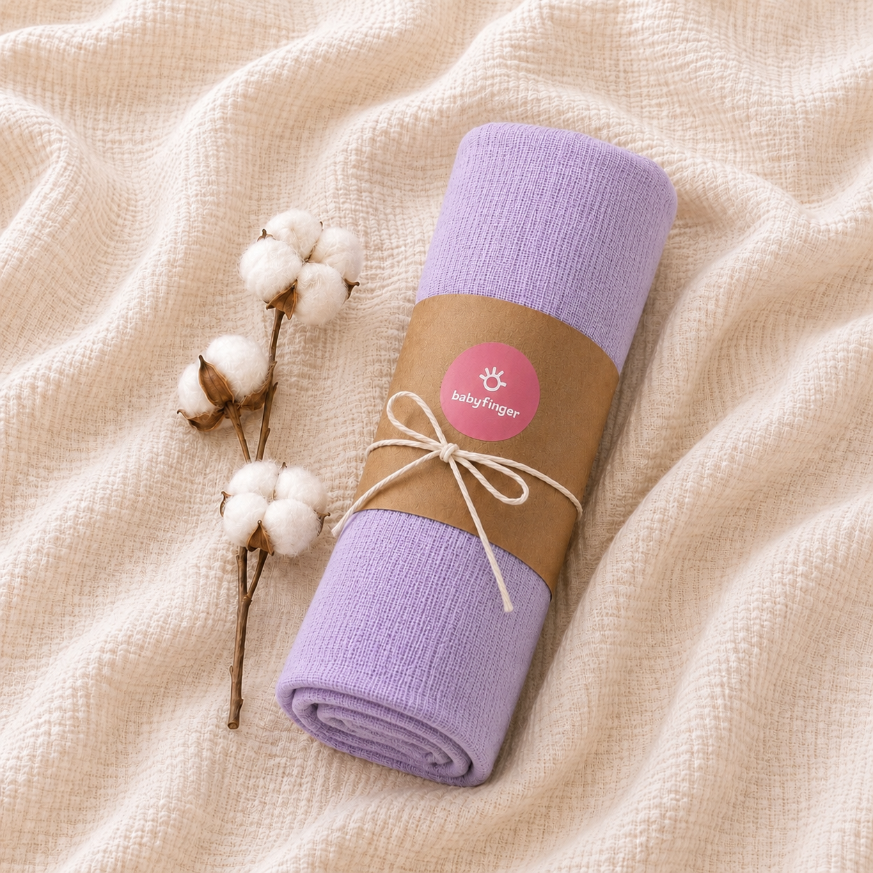 Premium Cotton Muslin Baby Towel (Single Piece)