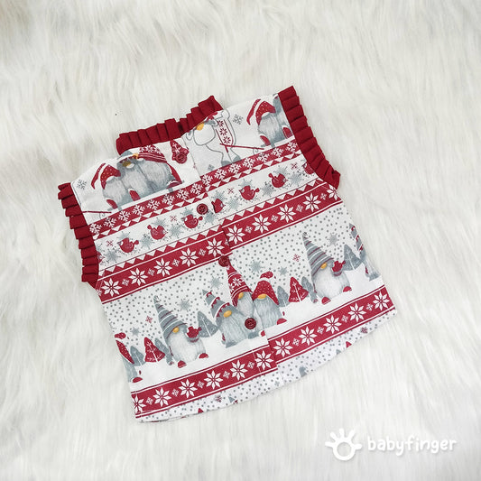 Baby Girls’ Christmas Print Cotton Crop Top – Red & White