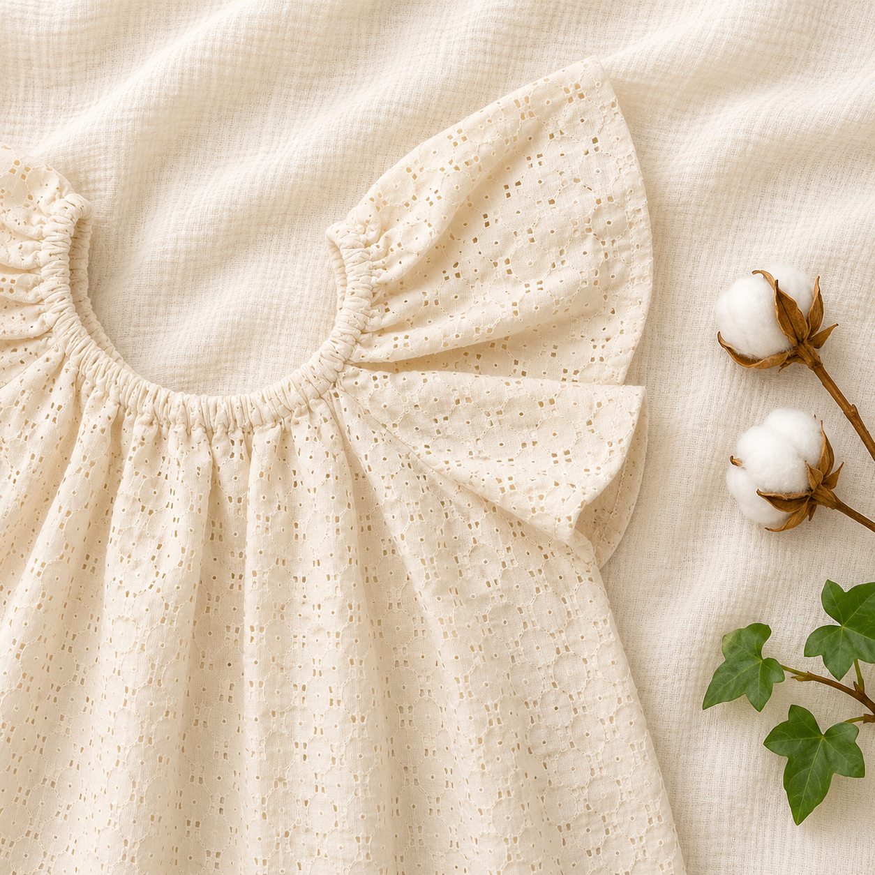 Elegant Eyelet Cotton Baby Dress