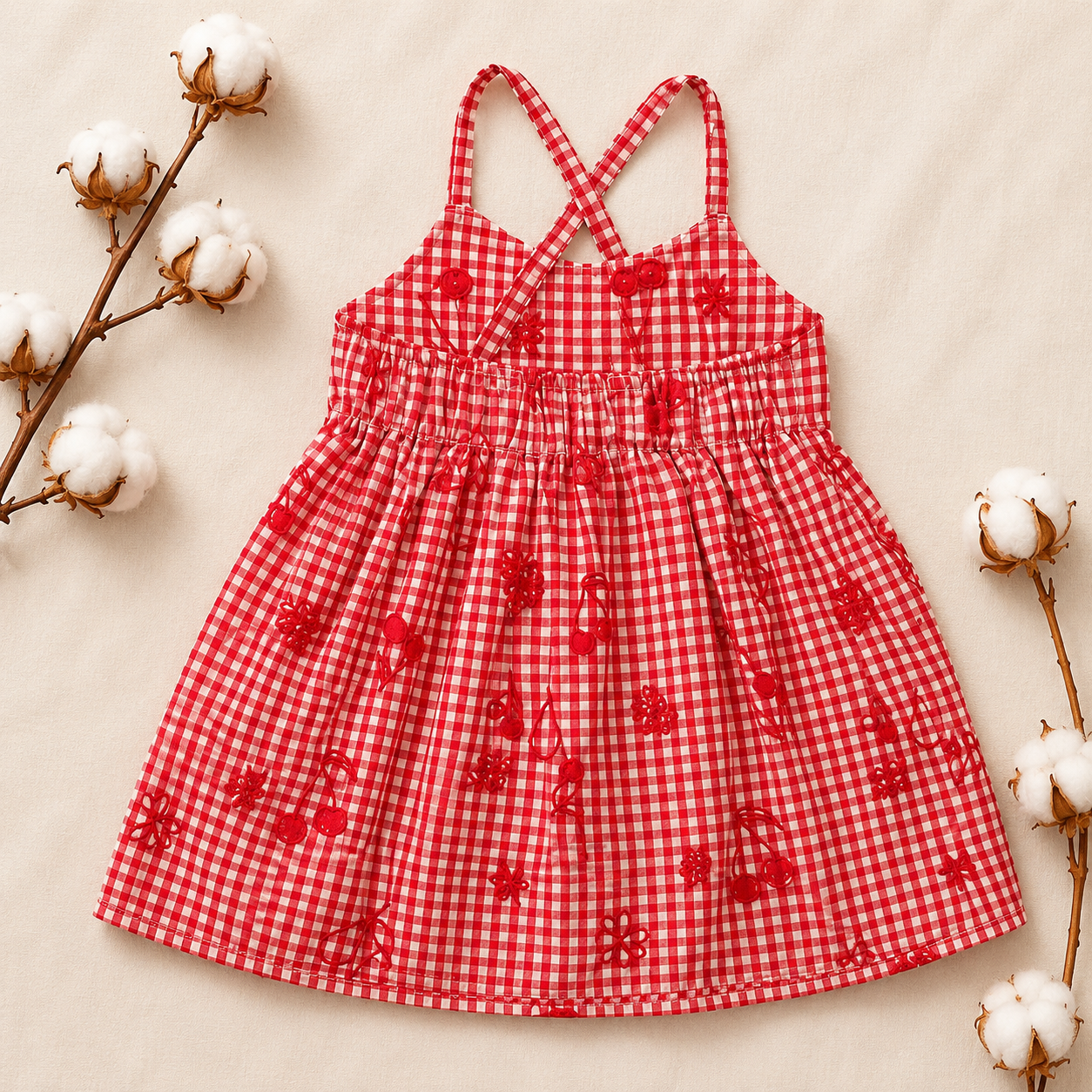 Red Gingham Baby Dress
