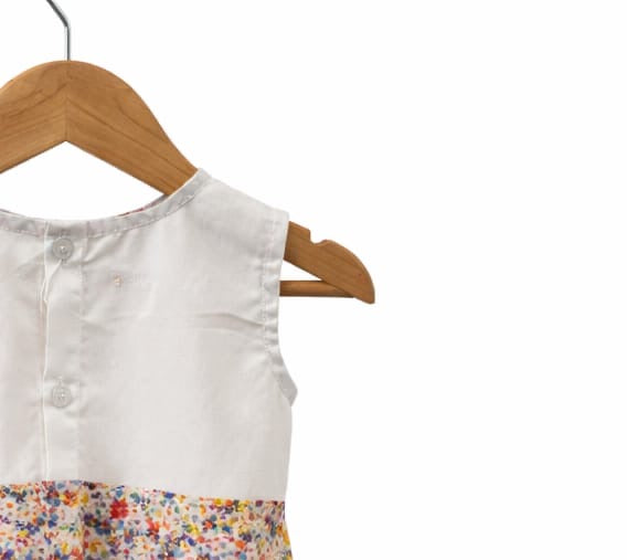 Floral Panel Sleeveless Baby Dress
