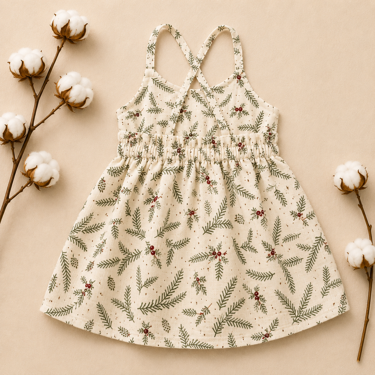 Floral Print Muslin Baby Dress