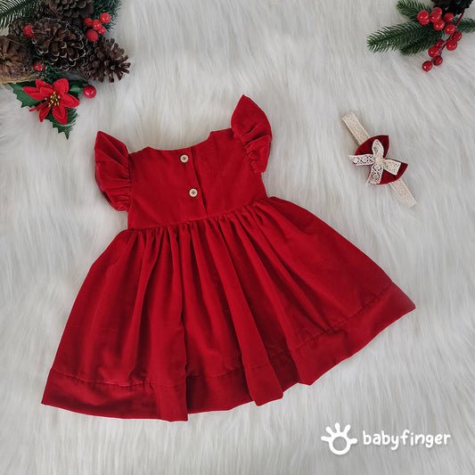 "Velvet Berry Princess Frock"