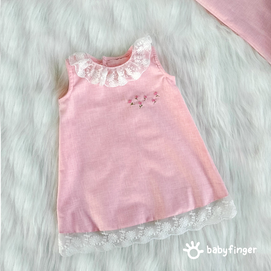 "Blossom Belle - Pink Lace Baby Dress"