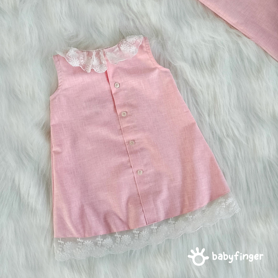 "Blossom Belle - Pink Lace Baby Dress"