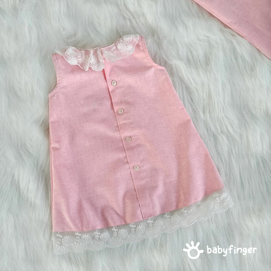"Blossom Belle - Pink Lace Baby Dress"
