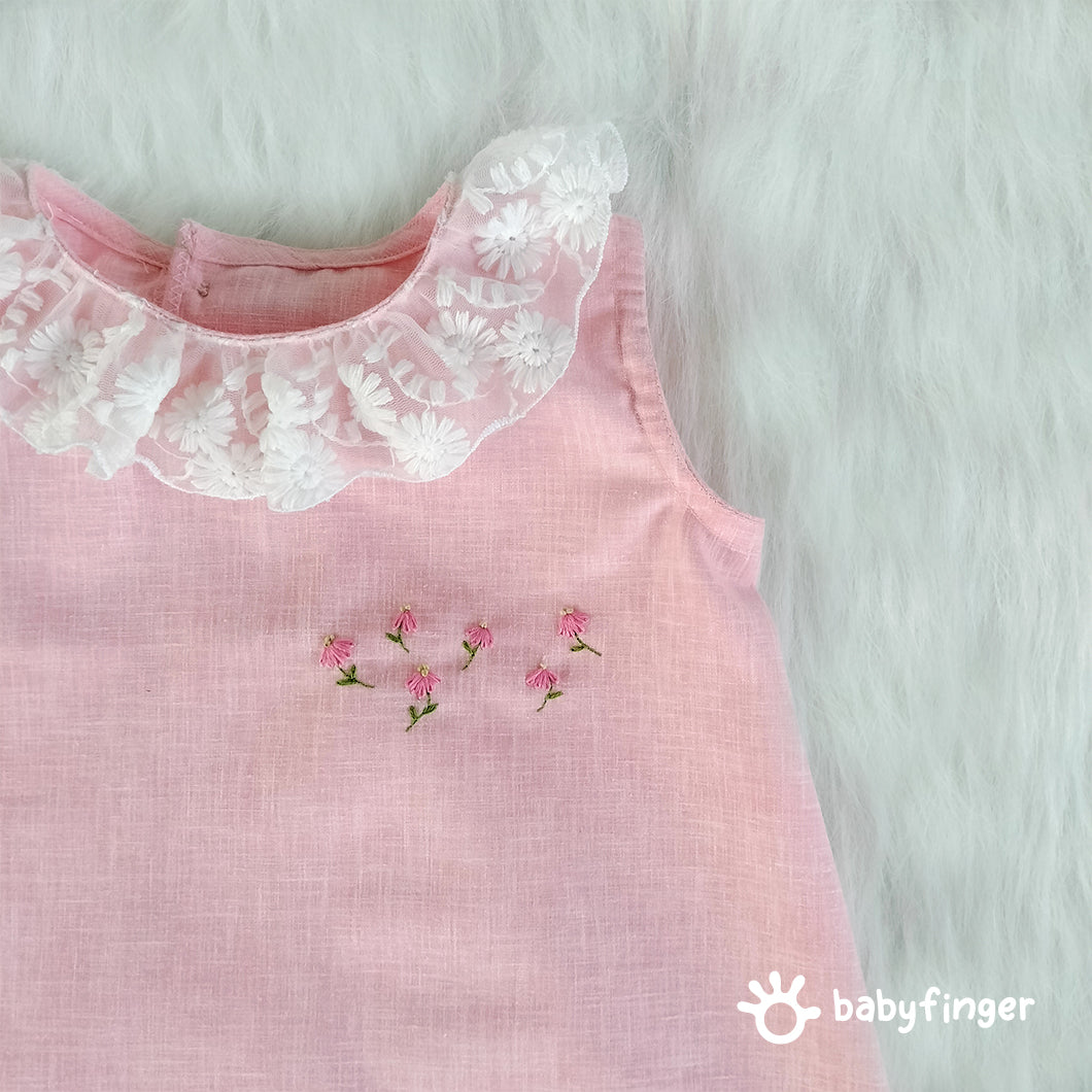 "Blossom Belle - Pink Lace Baby Dress"