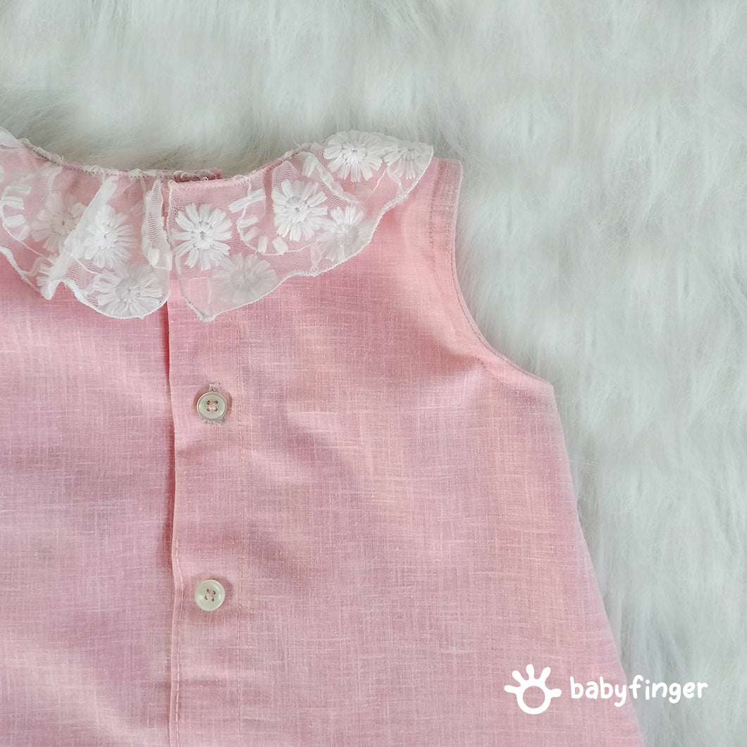 "Blossom Belle - Pink Lace Baby Dress"