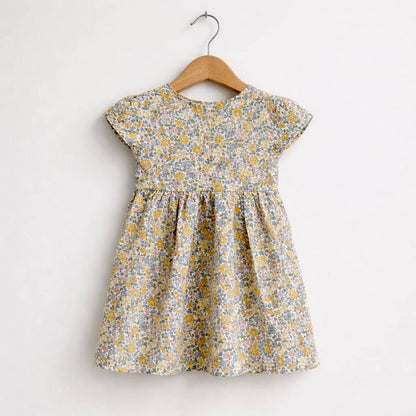 Charming Floral Baby Girl Dress in Soft Pastel Tones