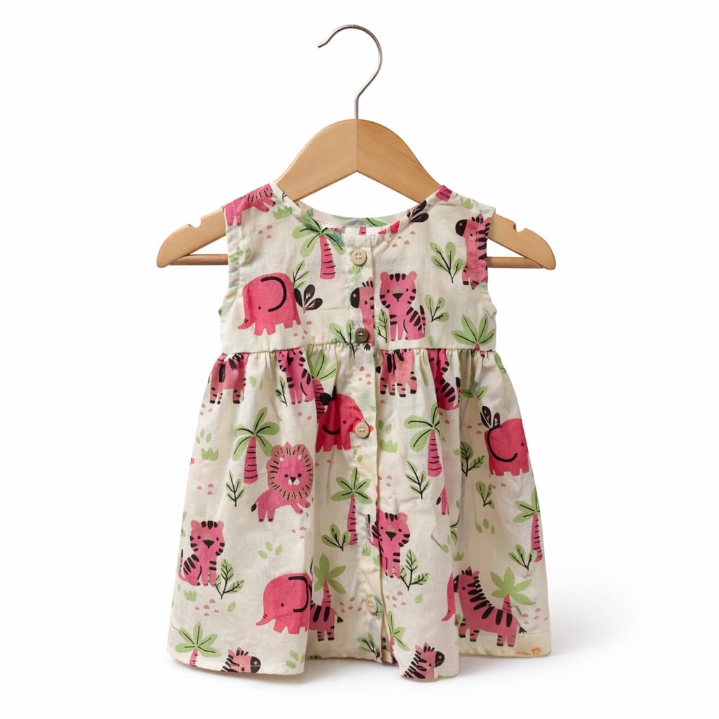 Pink Safari Print Baby Girl Dress (Copy)