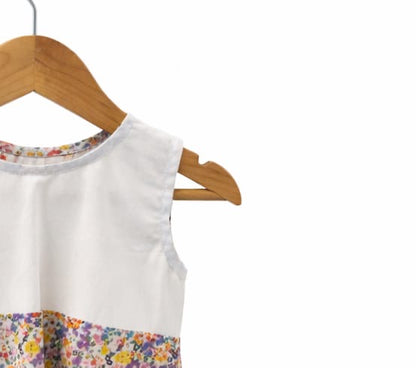 Floral Panel Sleeveless Baby Dress