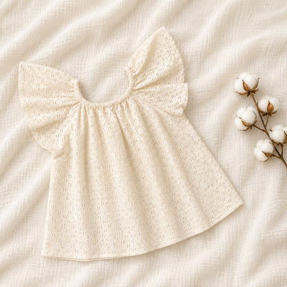 Elegant Eyelet Cotton Baby Dress