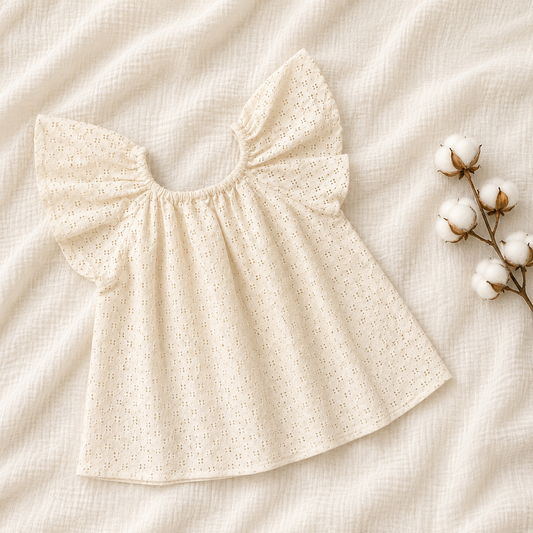 Elegant Eyelet Cotton Baby Dress