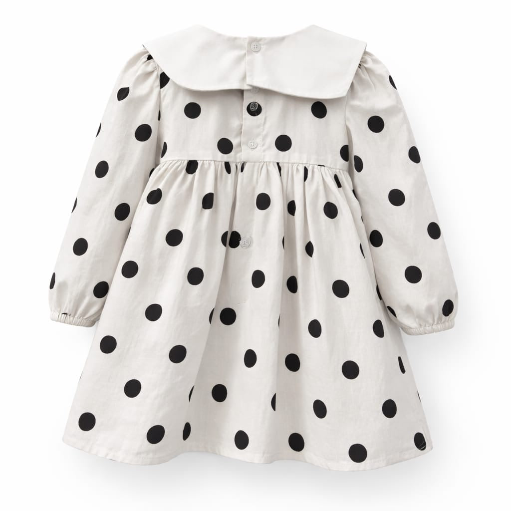 Classic Polka Dot Baby Dress with Peter Pan Collar