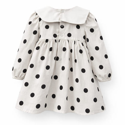 Classic Polka Dot Baby Dress with Peter Pan Collar
