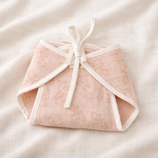 Muslin Cloth Diaper – Soft Blush Bunny Print