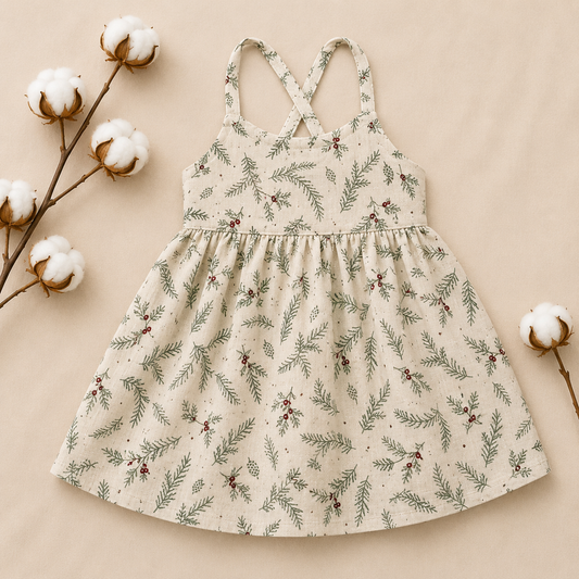 Floral Print Muslin Baby Dress