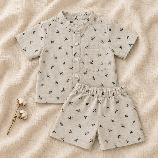 Soft Cotton Baby Boy Shirt & Shorts Set