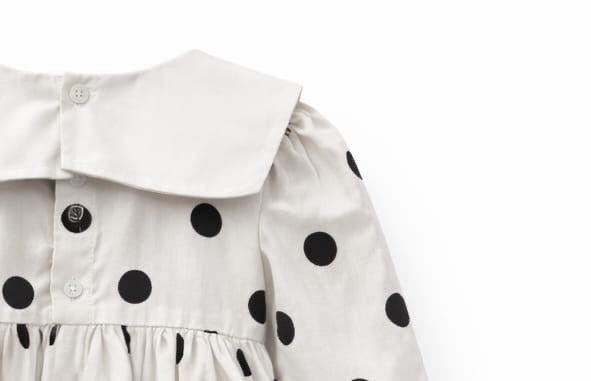 Classic Polka Dot Baby Dress with Peter Pan Collar