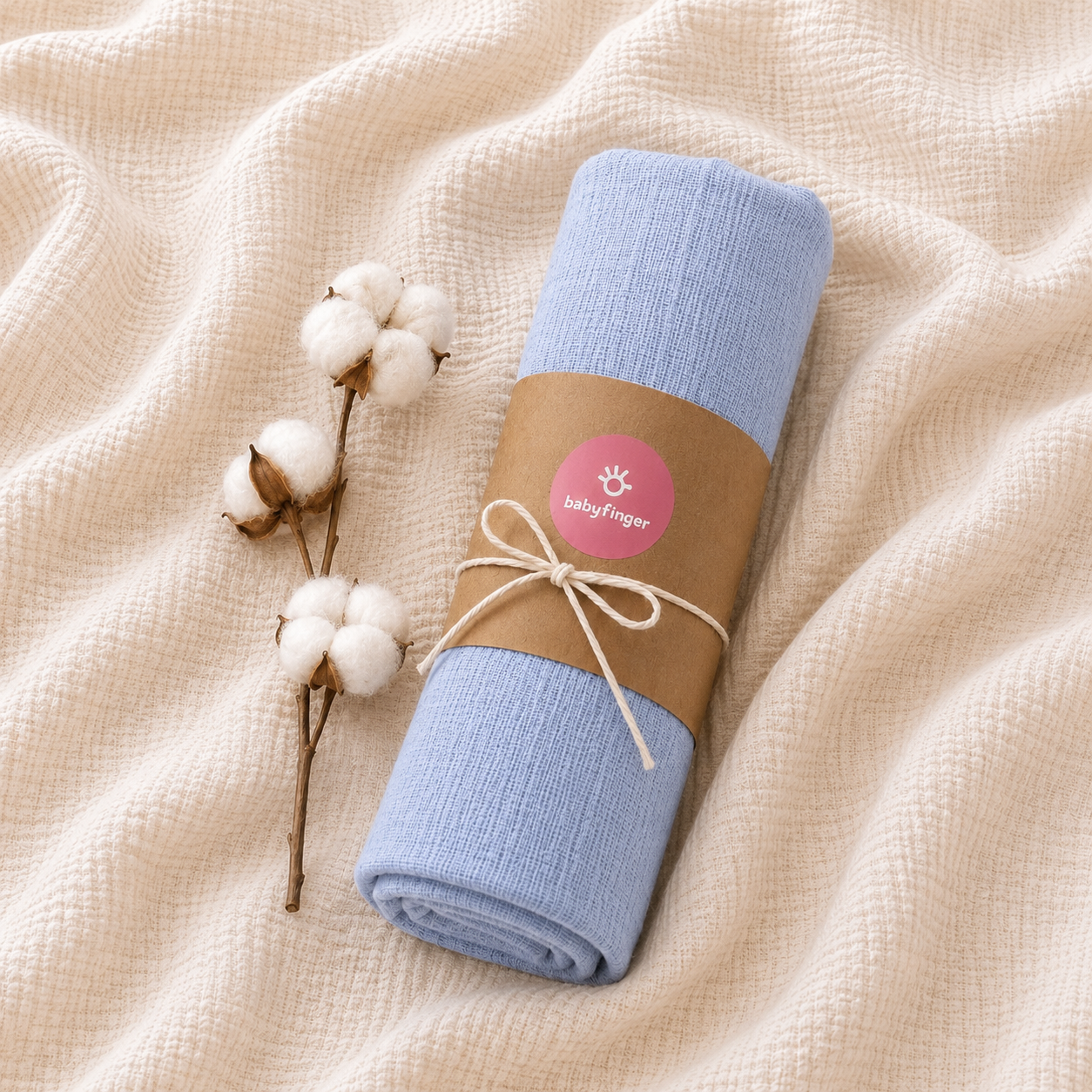 Premium Cotton Muslin Baby Towel (Single Piece)
