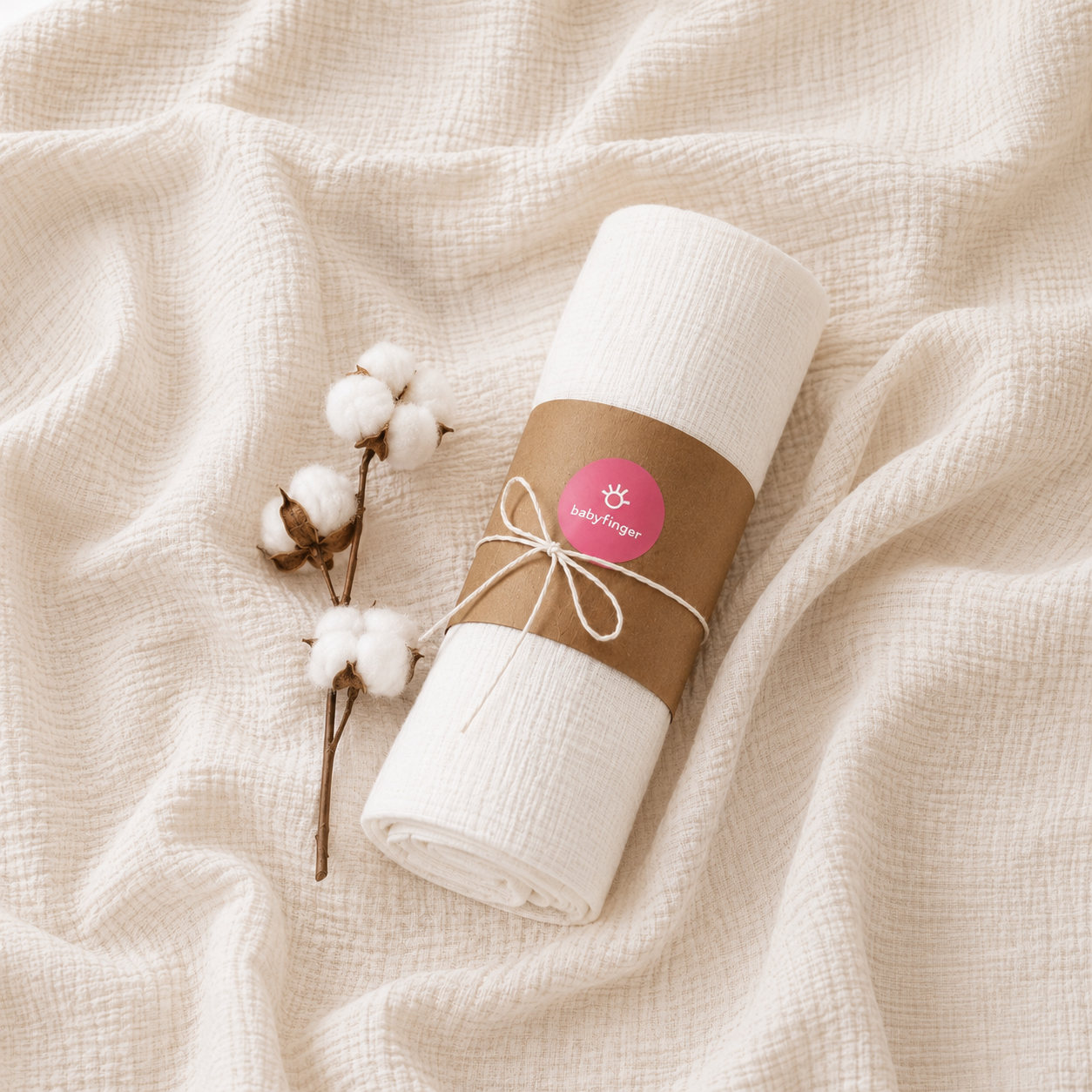 Premium Cotton Muslin Baby Towel (Single Piece)