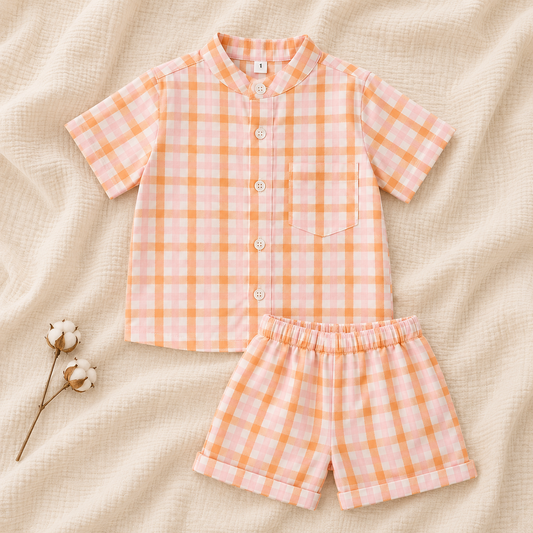 Soft Cotton Muslin Baby Boy Shirt & Shorts Set