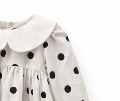 Classic Polka Dot Baby Dress with Peter Pan Collar