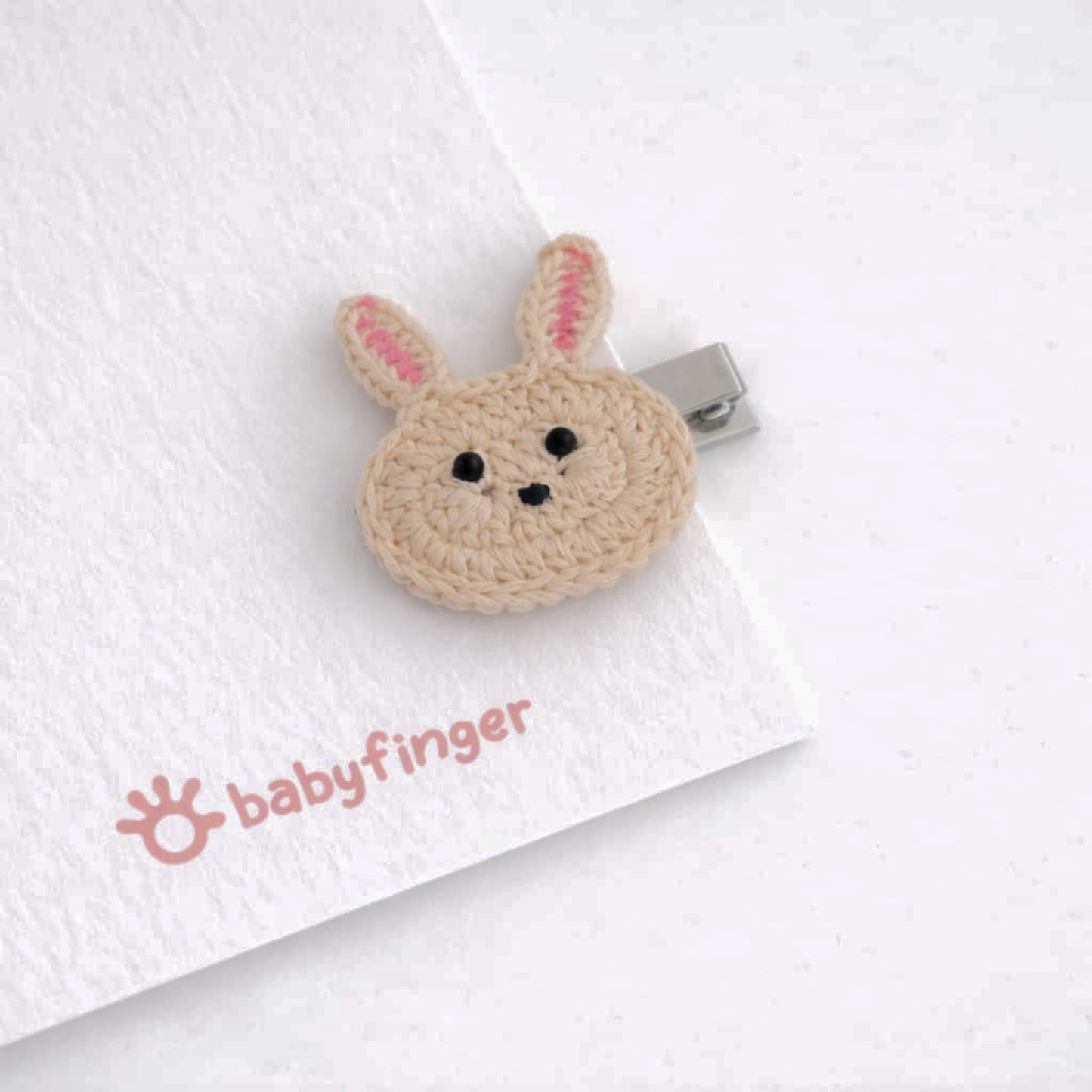 Crochet Bunny Hair Clip (Pair)– Handmade Baby Accessory