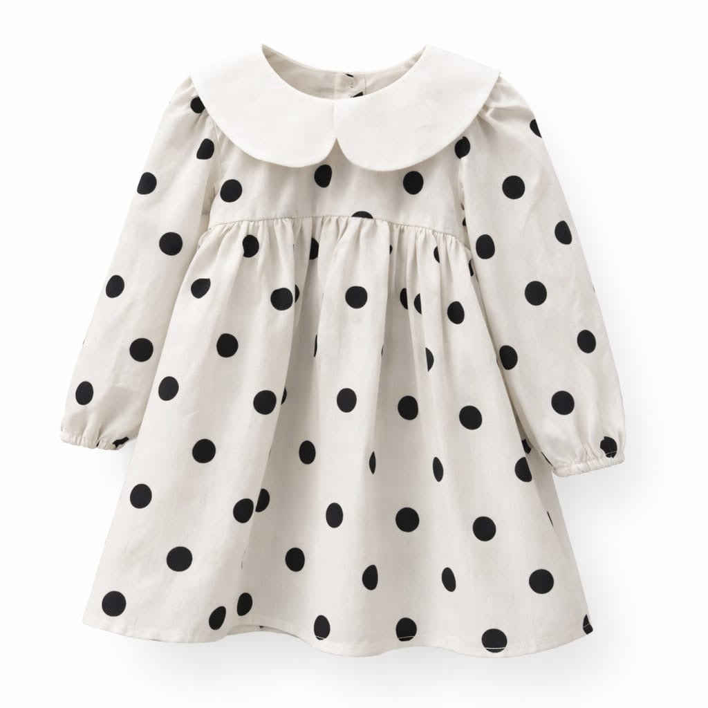 Classic Polka Dot Baby Dress with Peter Pan Collar