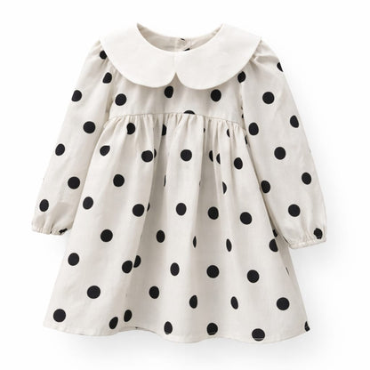 Classic Polka Dot Baby Dress with Peter Pan Collar
