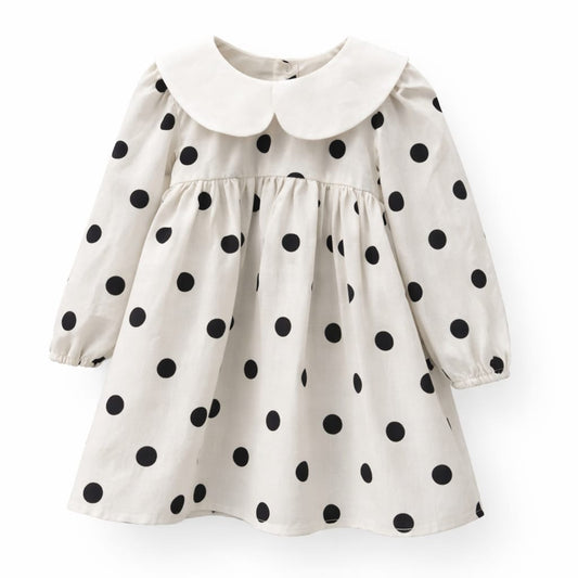 Classic Polka Dot Baby Dress with Peter Pan Collar