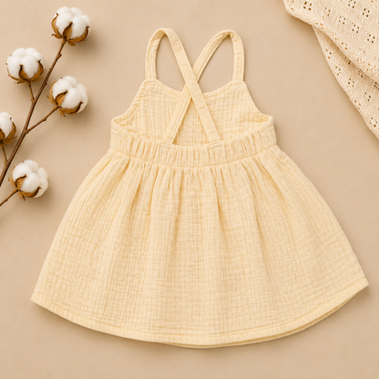 Classic Cream Muslin Baby Dress