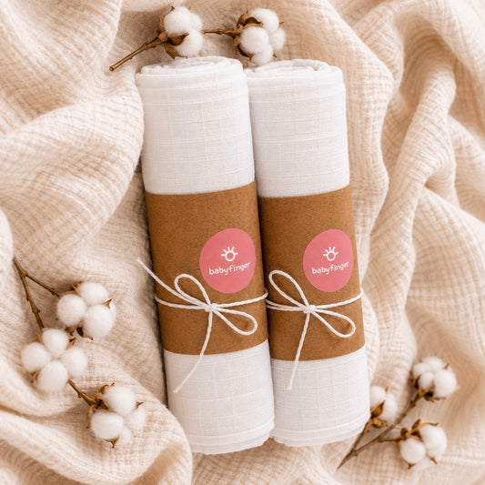 Soft Cotton Muslin Baby Towel Set (2 Pieces)