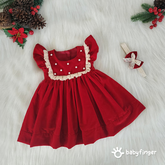 "Velvet Berry Princess Frock"