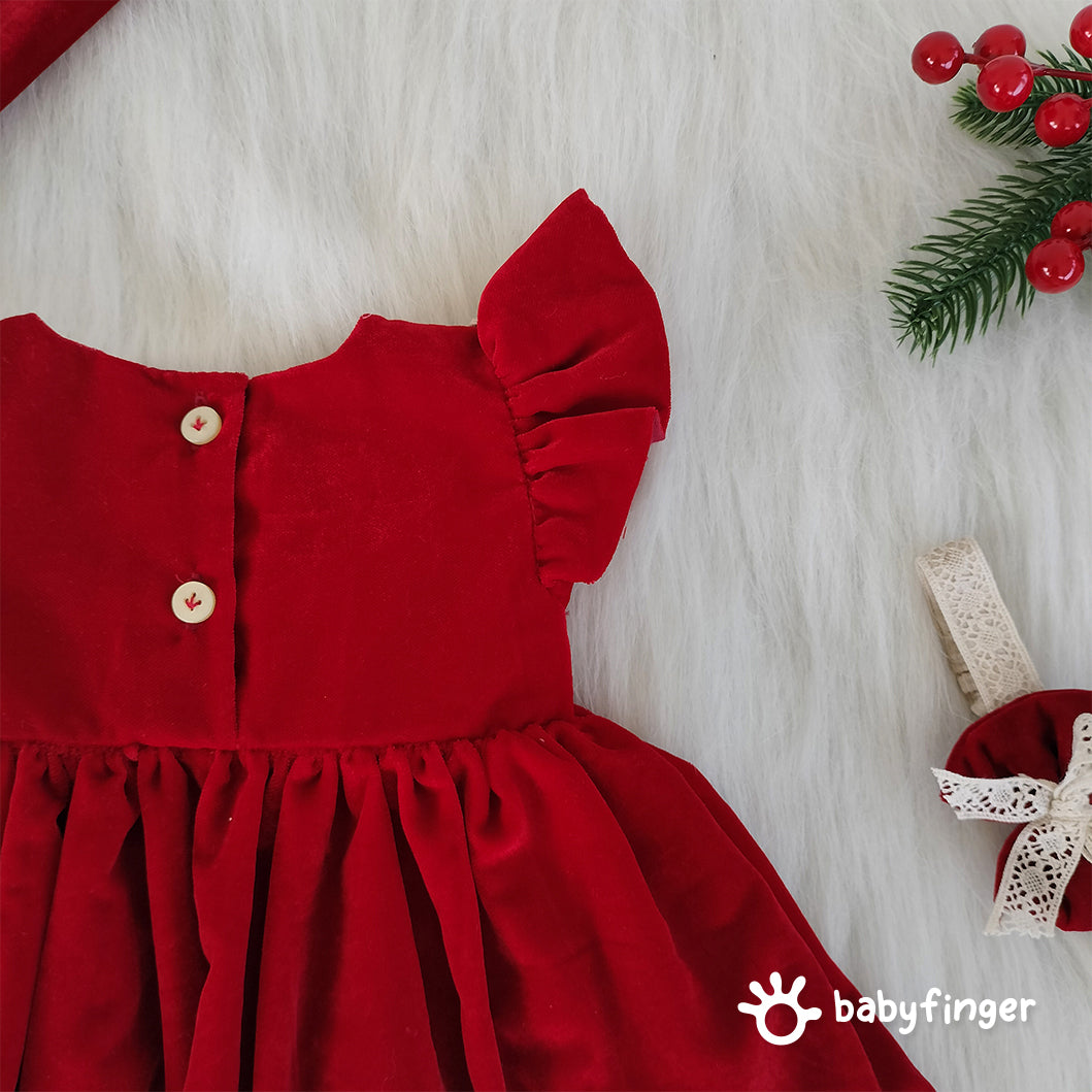 "Velvet Berry Princess Frock"