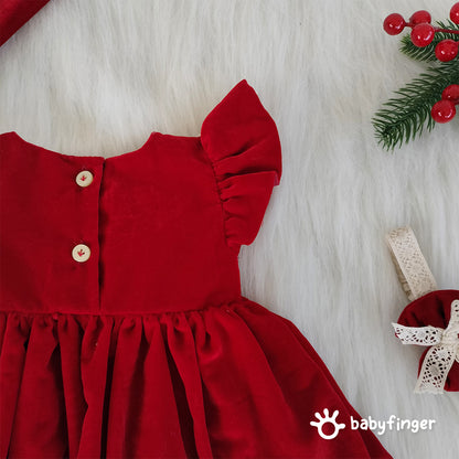 "Velvet Berry Princess Frock"