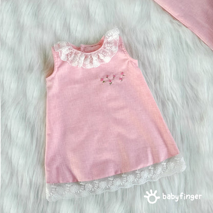 "Blossom Belle - Pink Lace Baby Dress"