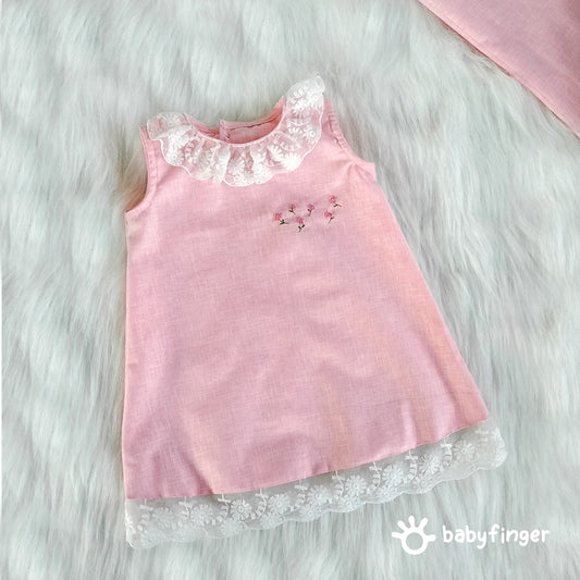 "Blossom Belle - Pink Lace Baby Dress"