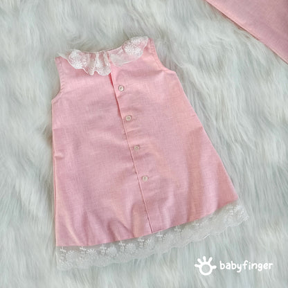 "Blossom Belle - Pink Lace Baby Dress"