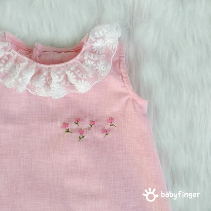 "Blossom Belle - Pink Lace Baby Dress"