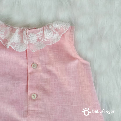 "Blossom Belle - Pink Lace Baby Dress"